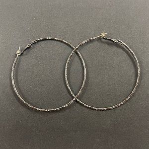Stunning Dark Grey Hoop Earrings - Large. Never worn!
